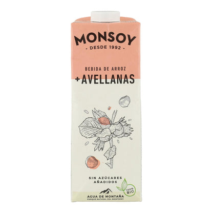 Bebida de arroz e avelã biológica Monsoy 1 L