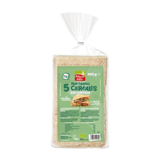 Pão Fatiado Macio 5 Cereais Sem Crosta ECO La Finestra Sul Cielo 300 g 