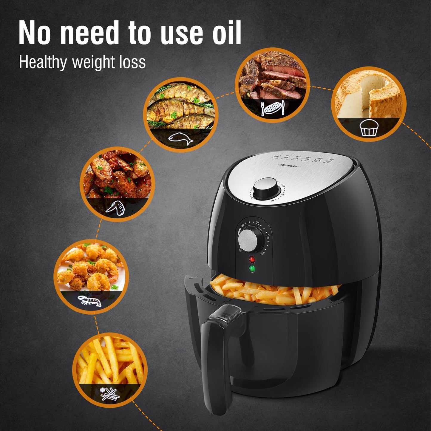 Fritadeira a ar sem óleo Aigostar Hayden Pro 3,5L