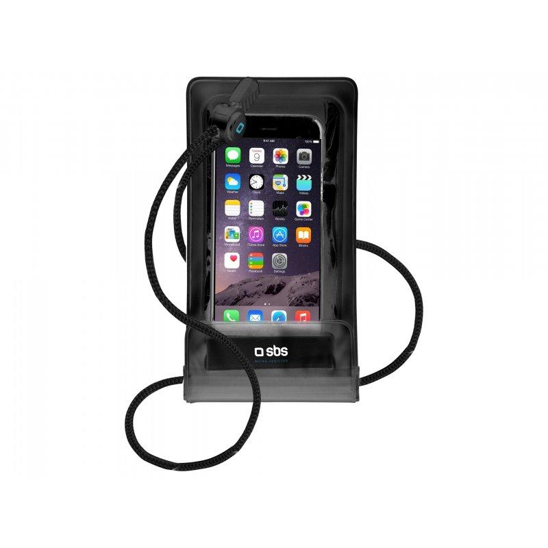 Capa à prova de água para smartphones finos até 6,5" preta SBS