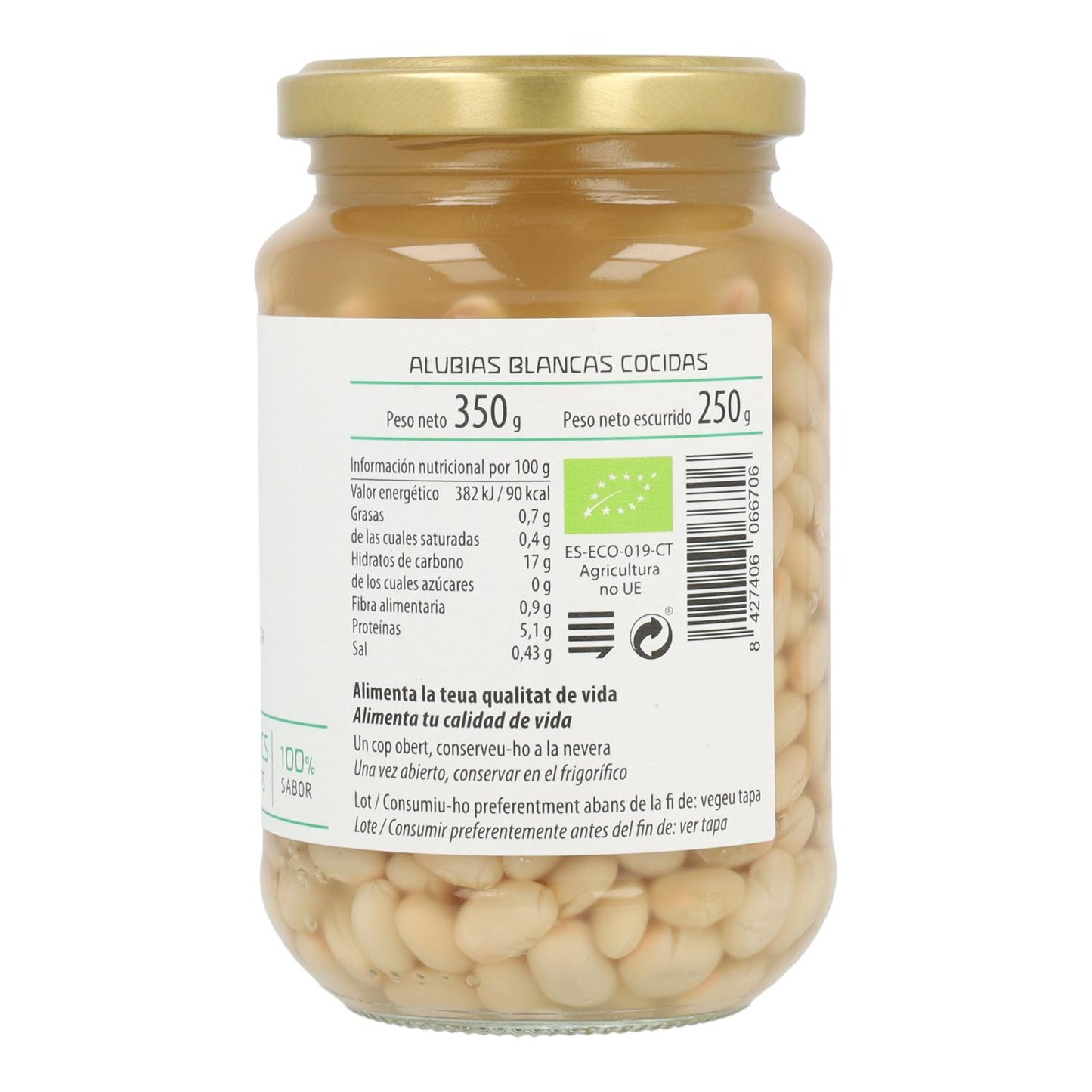 Cal Valls Feijão branco cozido biológico 350 g