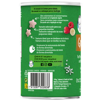 Snack de Trigo e Arroz Biológico Gerber com Framboesa 35 g