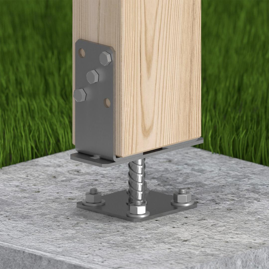 Suporte elevado para postes e pérgulas (70-140 mm) Maderland