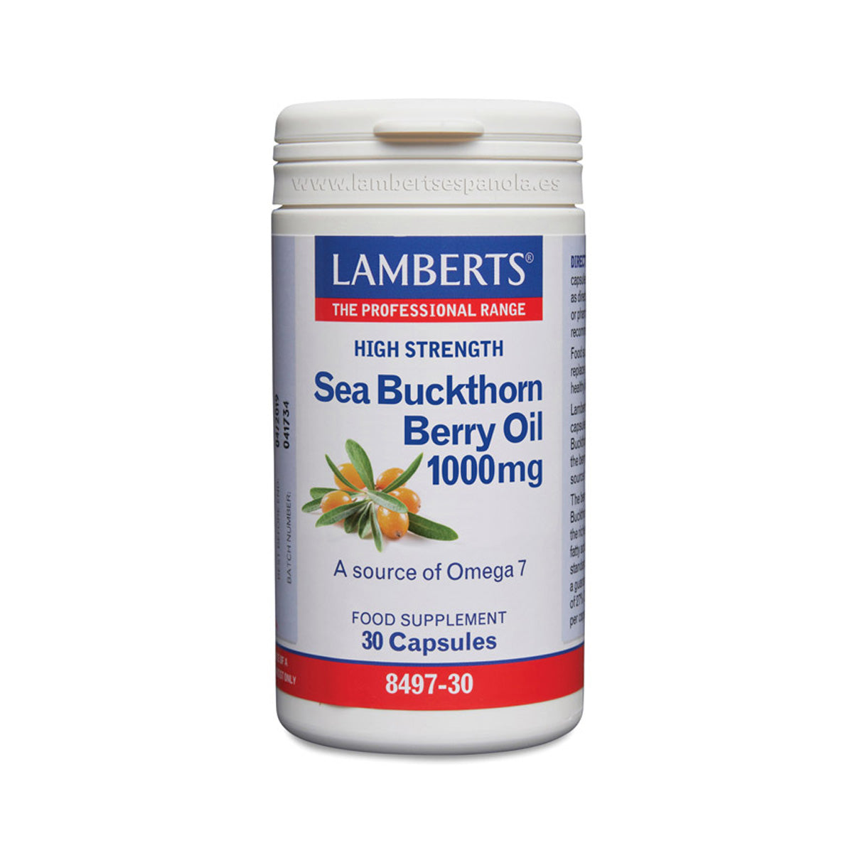 Óleo de Espinheiro Marítimo 1000 mg rico em Ómega 7, Lamberts, 30 cápsulas