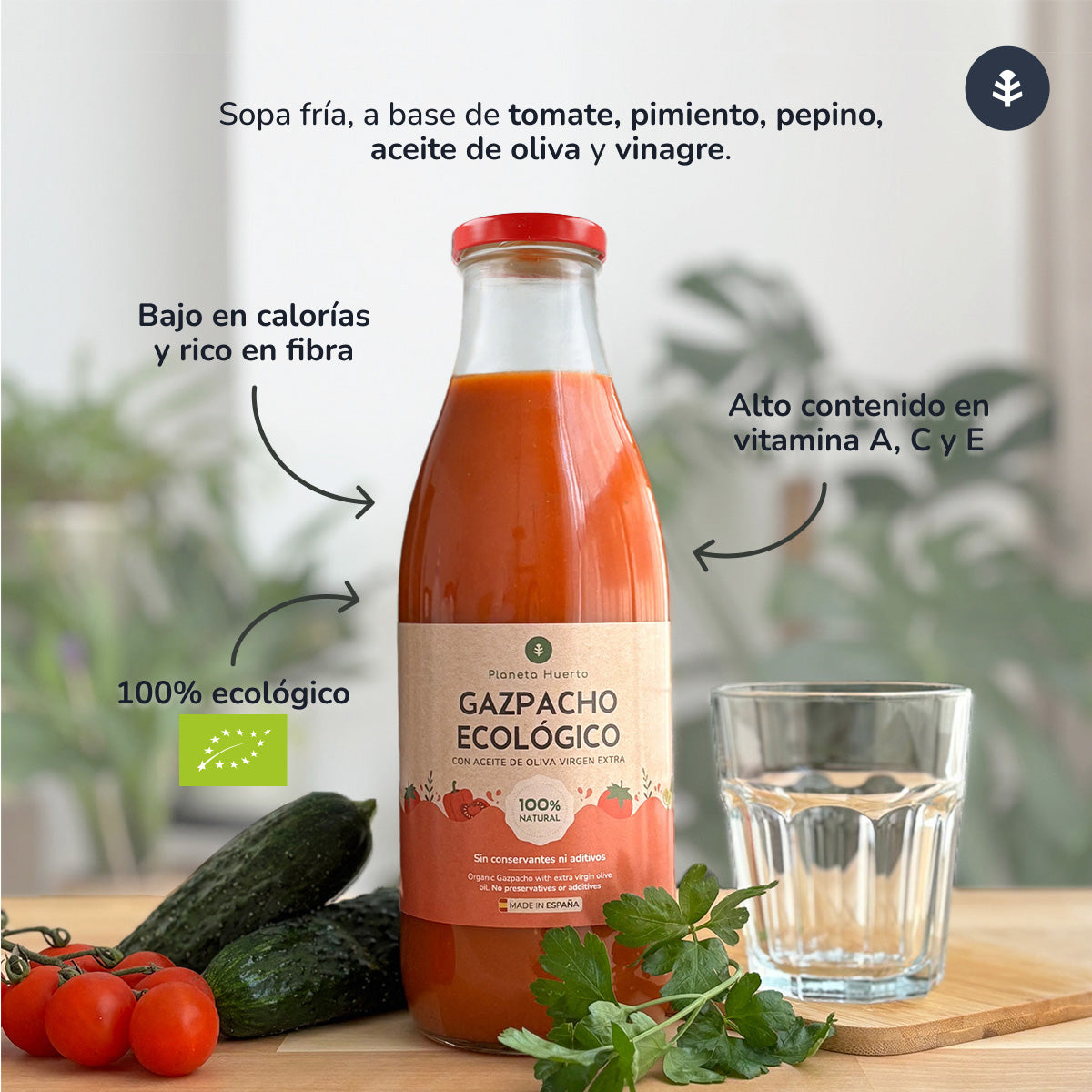 Gaspacho Tradicional Orgânico com Planeta Huerto EVOO 1L
