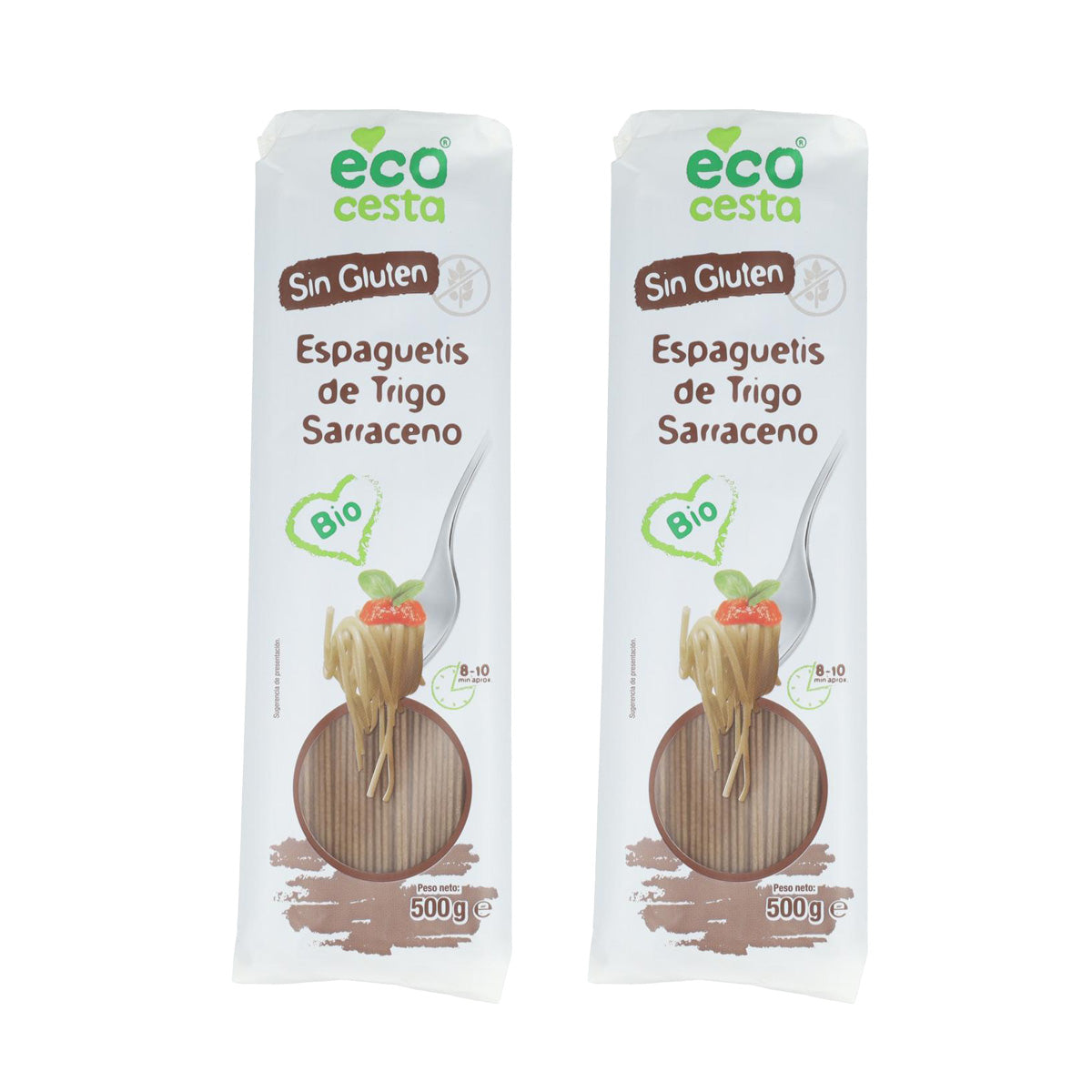 Embalagem de 2 esparguetes de trigo sarraceno sem glúten biológico Ecocesta, 500 g