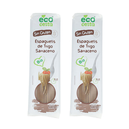 Embalagem de 2 esparguetes de trigo sarraceno sem glúten biológico Ecocesta, 500 g