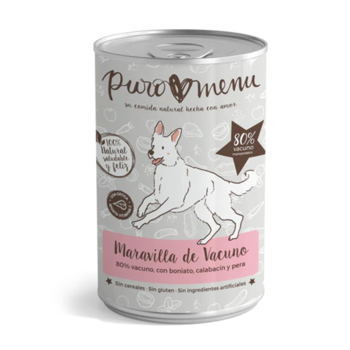 Ração húmida para cães Puromenu Beef Wonder Barf Organic 400g