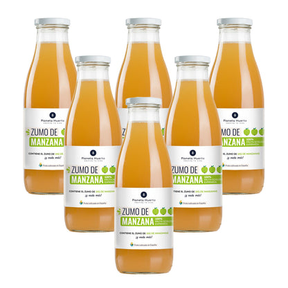 Pack 6x Zumo de Manzana 100% fruta exprimida Eco Planeta Huerto 750ml