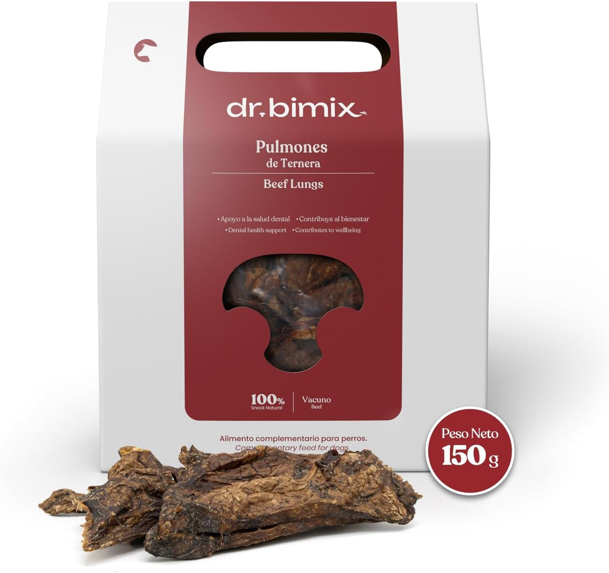 Pulmones de Ternera para Perros Snack Natural 150 g dr.bimix