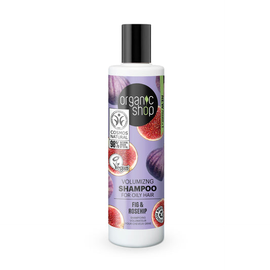 Champô volumizador para cabelos oleosos com figo e rosa mosqueta, 280 ml. Loja Orgânica