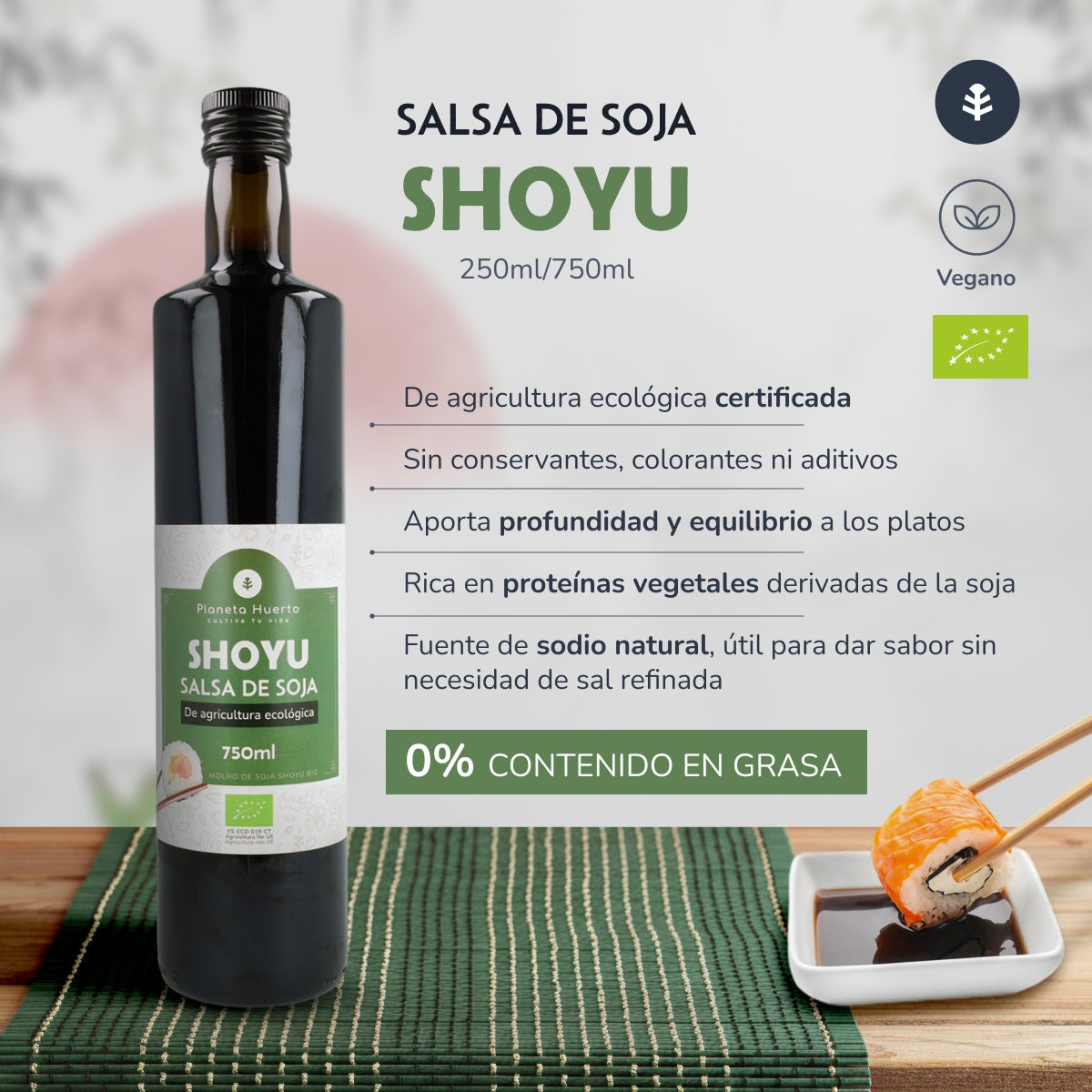Planeta Huerto ECO Molho de Soja Shoyu 750 ml