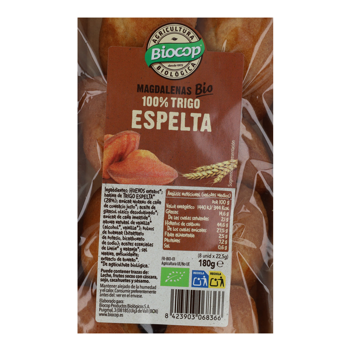 Muffins de trigo espelta 100% Biocop 180 g
