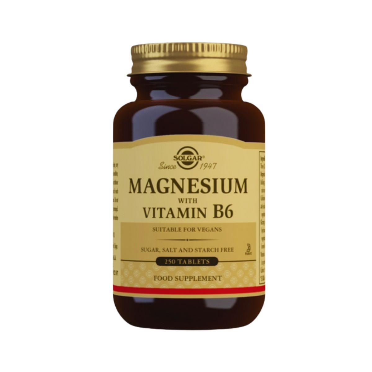 Magnésio com Vitamina B6 - Solgar 250 comprimidos