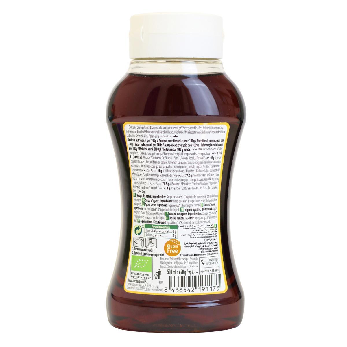 Embalagem de 2 xaropes de agave cru Naturgreen, 2 unidades de 500 ml