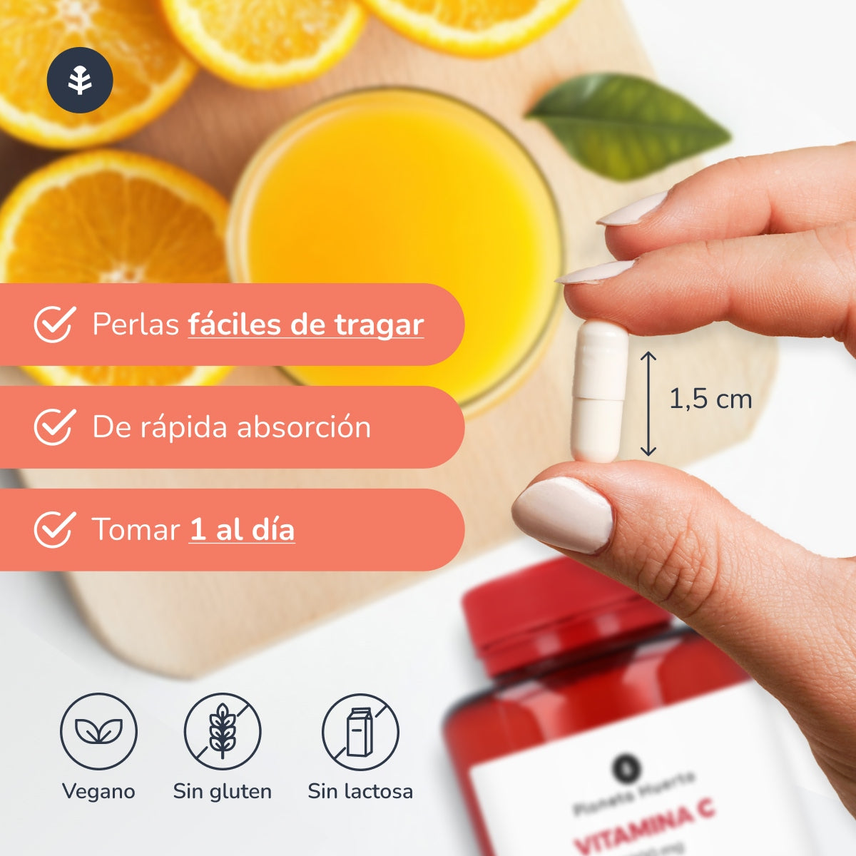 Vitamina C 1000 mg Planeta Huerto 180 cápsulas vegetais
