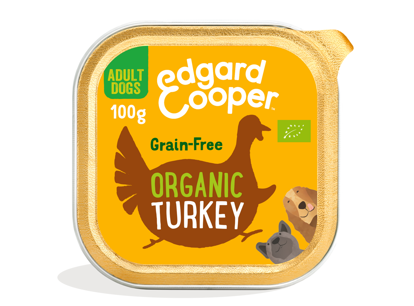 Tarrina de comida para perros con pavo orgánico sin cereales | Edgard & Cooper 100 g