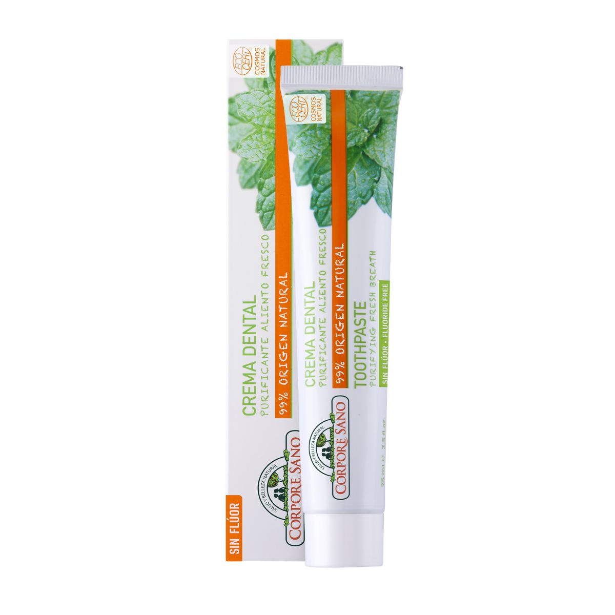 Pasta de dentes purificante Corpore Sano com tomilho, hortelã e manjericão 75 ml