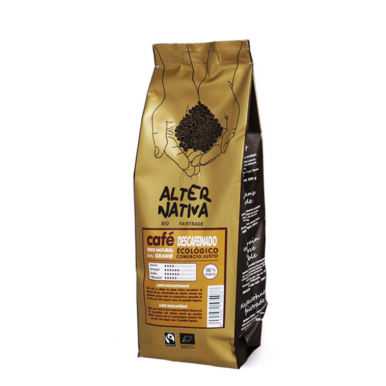 Grãos de café biológicos, alternativa descafeinada, 500g