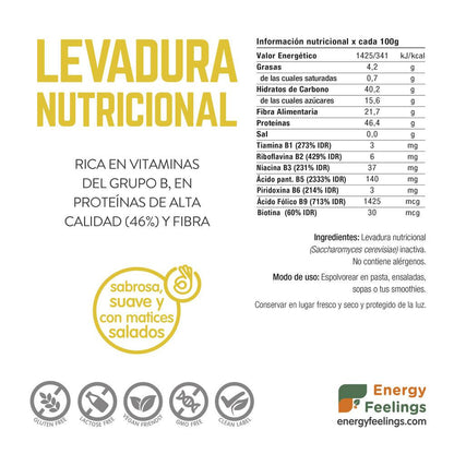 Embalagem de 2 flocos de levedura nutricional Energy Feelings 1 kg