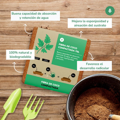 Substrato de Fibra de Coco Planeta Huerto 70 Litros 