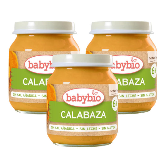 Embalagem com 3 unidades Babybio abóbora pote 130 g