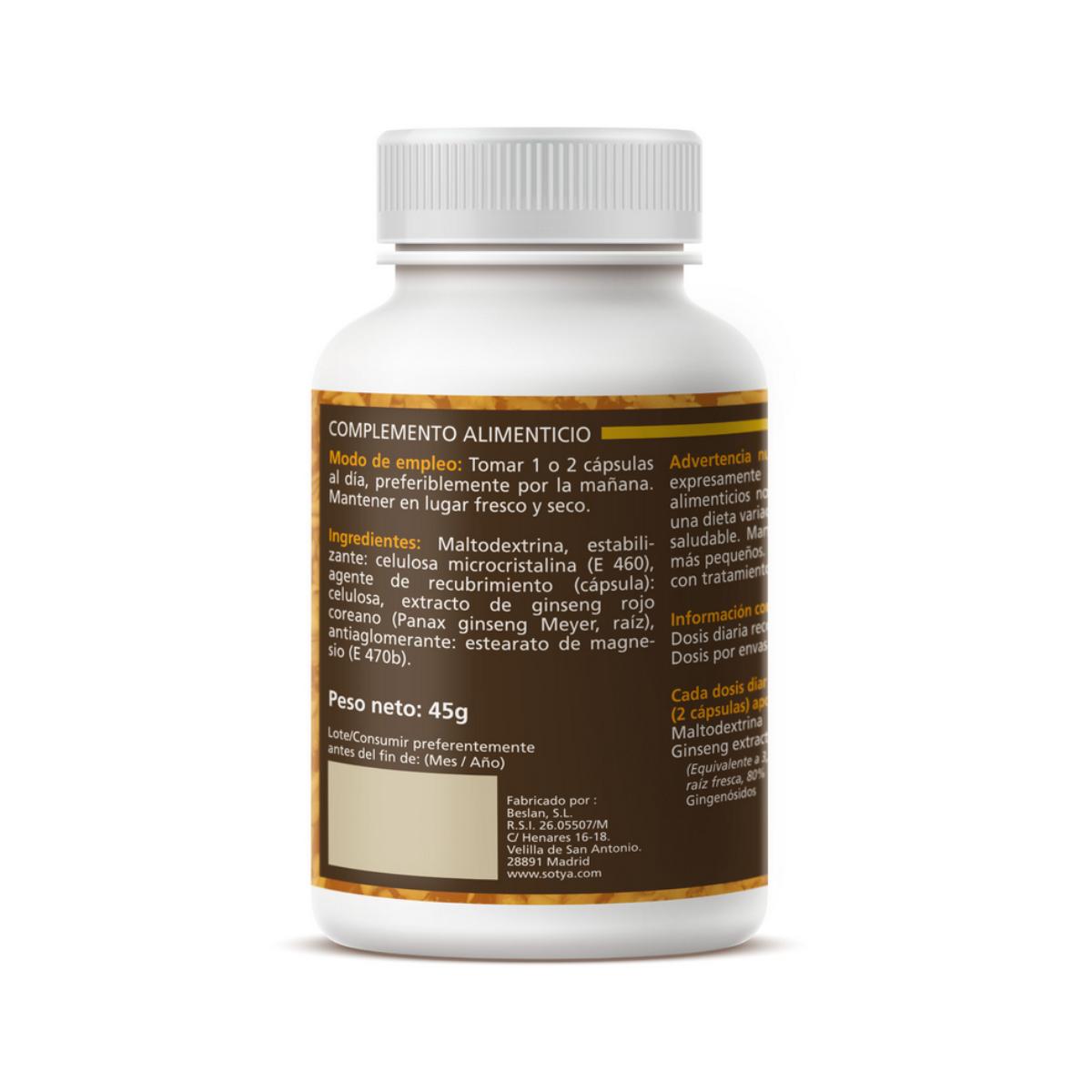 Ginseng Vermelho Coreano Sotya 90 Cápsulas