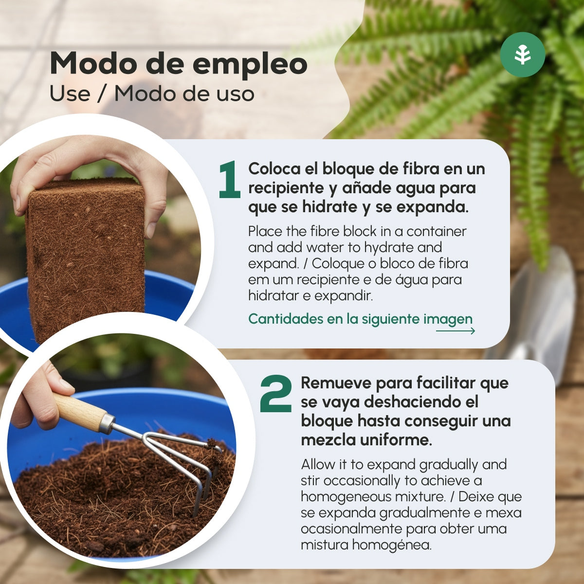 Substrato de Fibra de Coco Planeta Huerto 9 Litros 