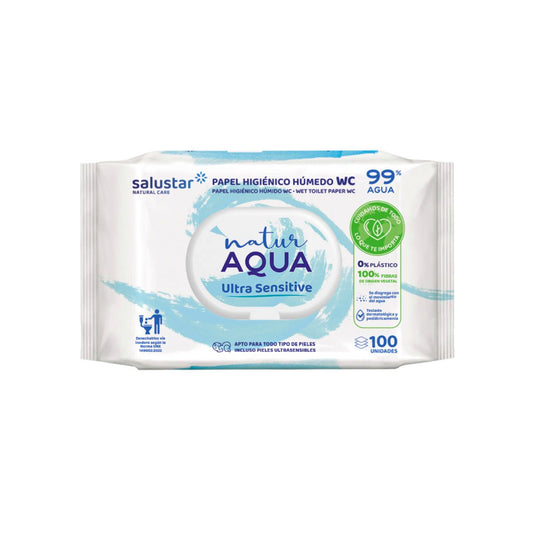 Papel higiénico húmido Natur Aqua 100 unidades