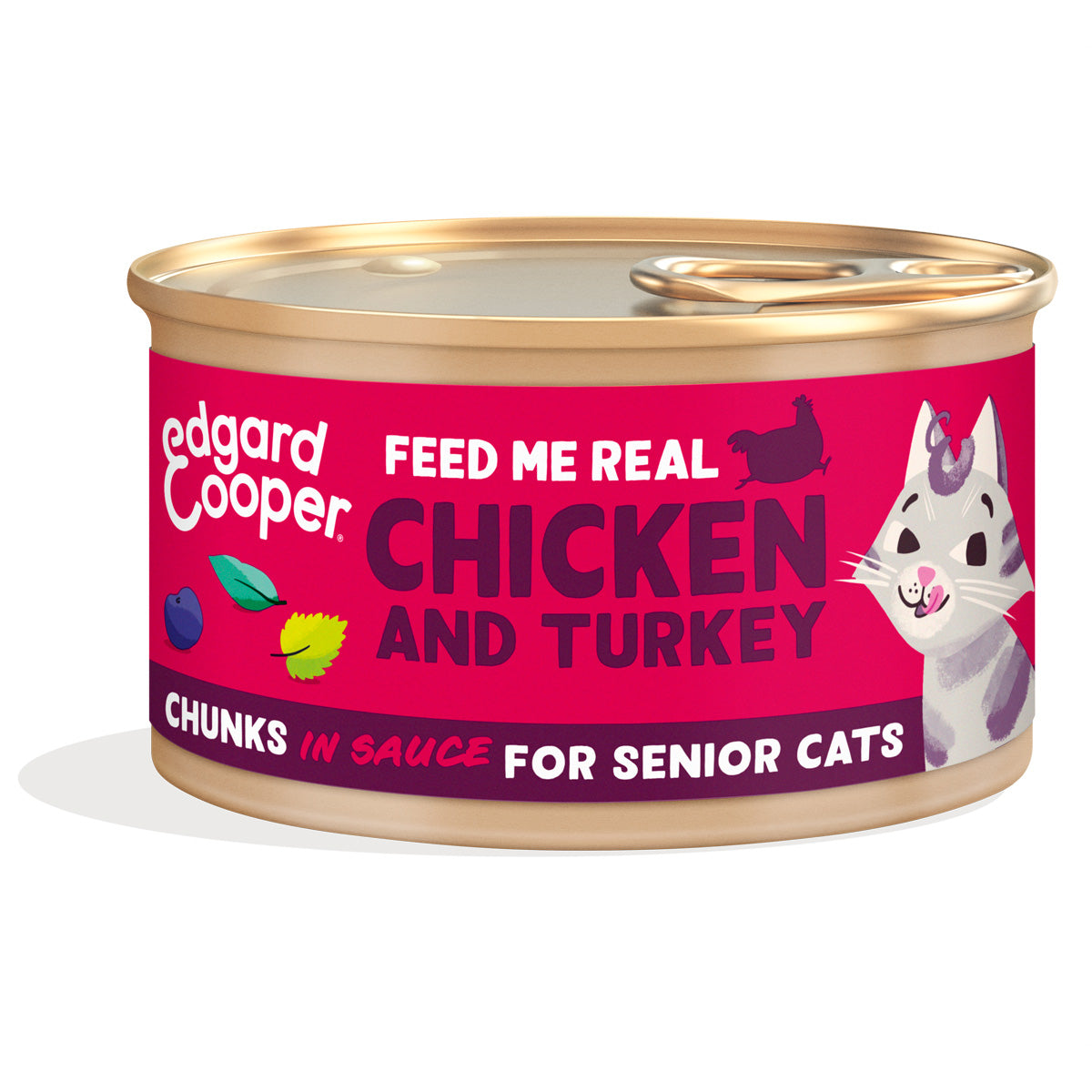 Edgard &amp; Cooper Ração Húmida para Gatos com Molho de Peru e Pedaços de Frango 85g