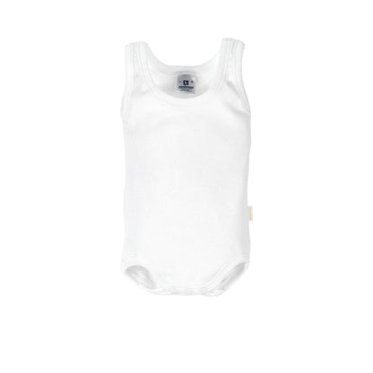 Body desportivo sem mangas, branco, tamanho 18