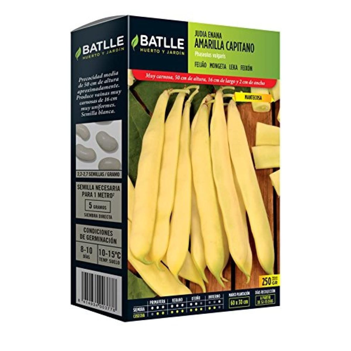 Sementes de Feijão Anão Amarelo Capitano 250 g Batlle