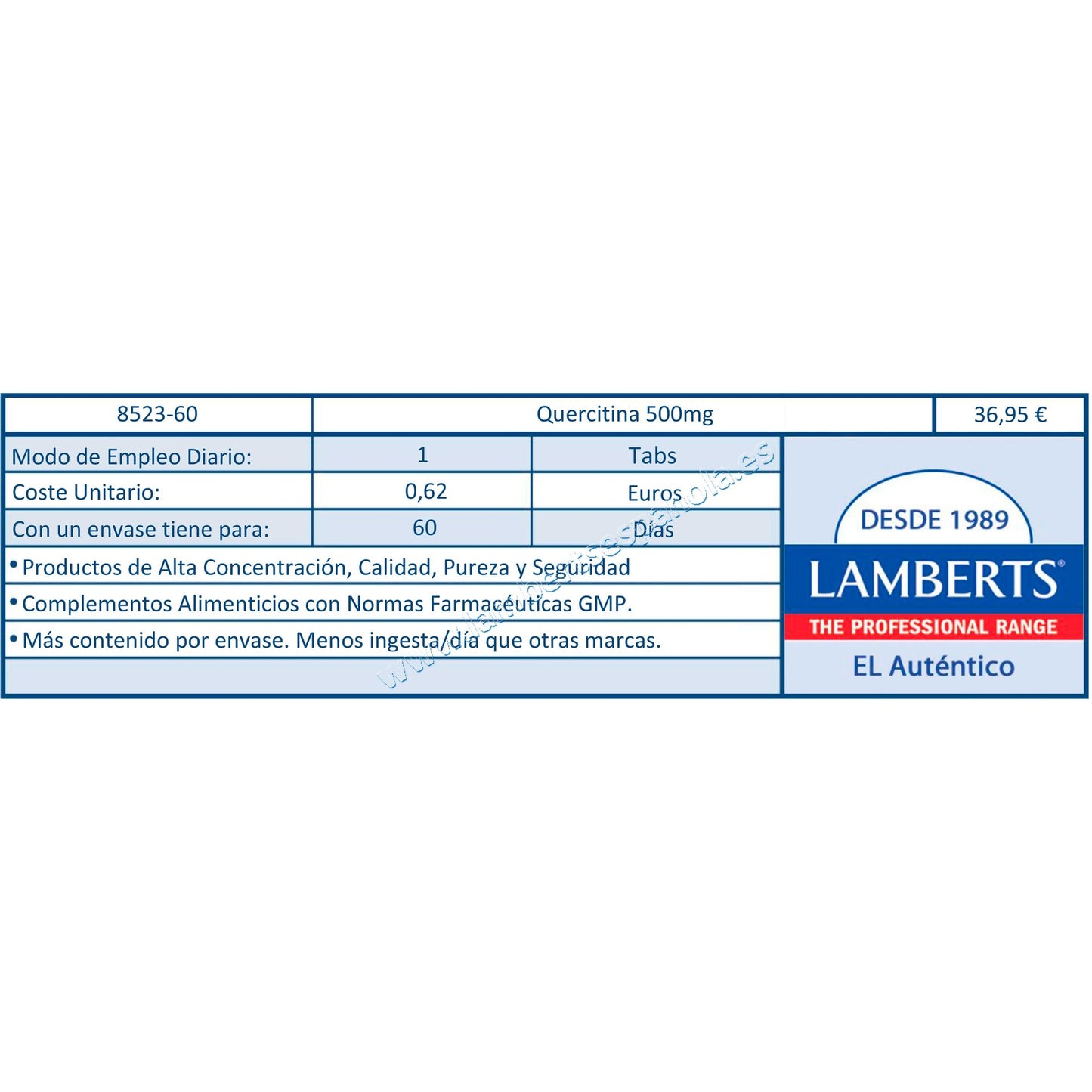 Quercetina 60 comprimidos de 500, Lamberts