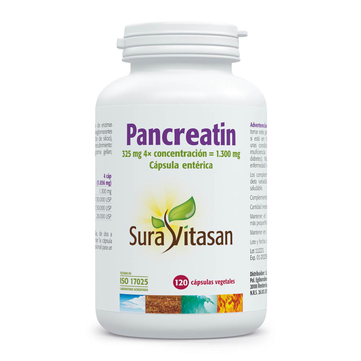 Pancreatina, Sura Vitasan, 120 cápsulas