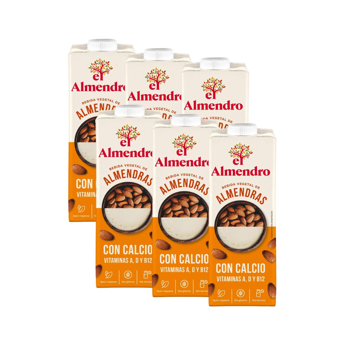 Pack de 6 Bebidas de Amêndoa com Cálcio El Almendro 1L