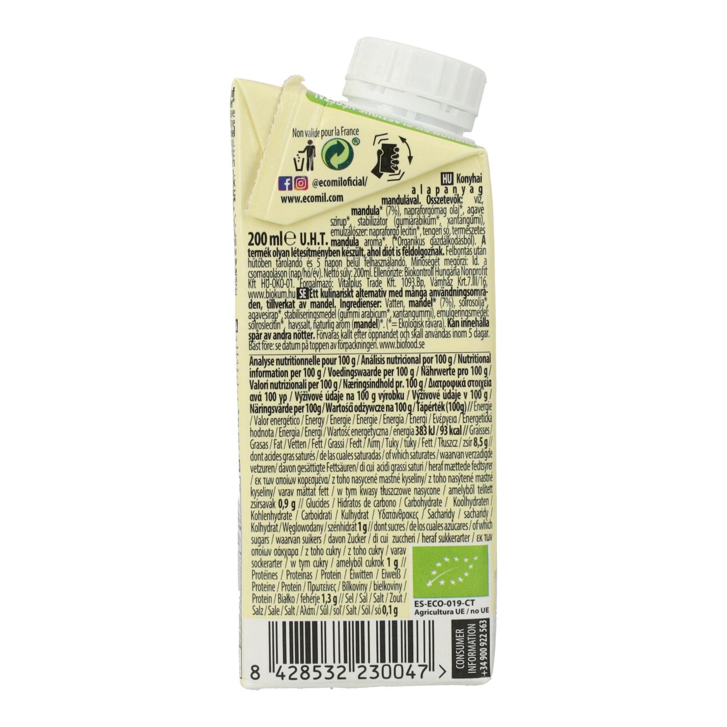 Preparação culinária Cozinha Amêndoa Ecomil 500 ml