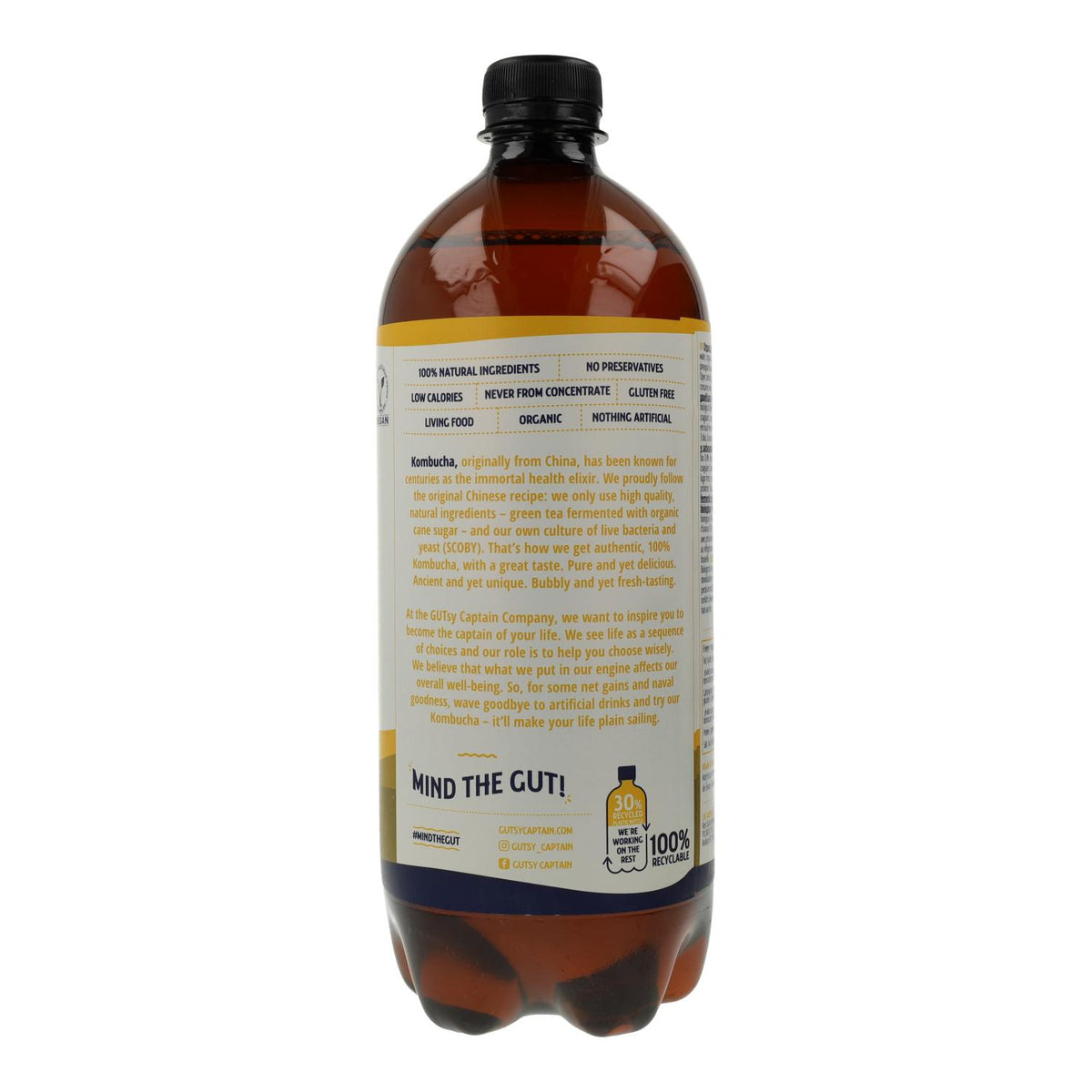 Captain Kombucha Kombucha Biológico de Ananás e Pêssego 1 L