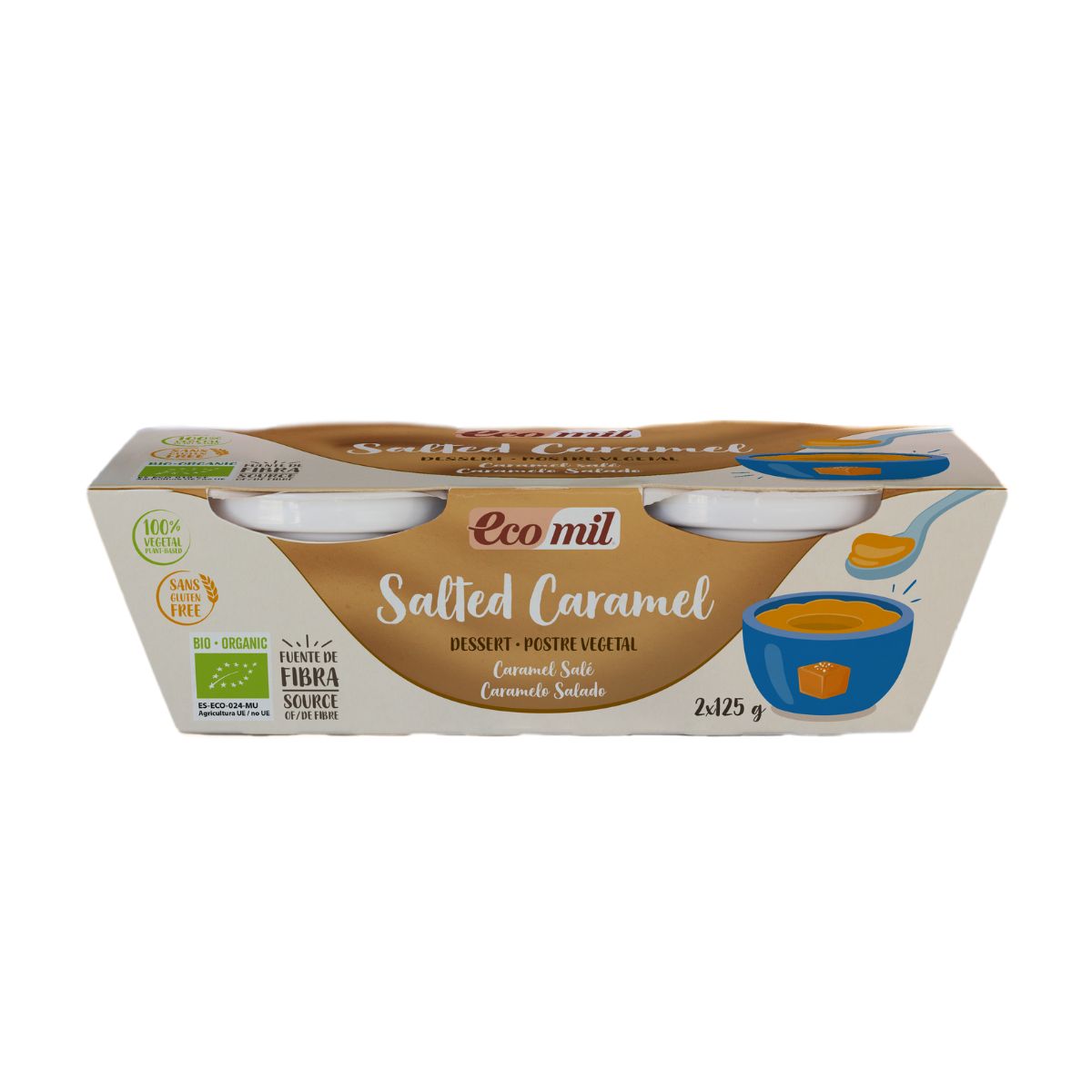 Sobremesa de Caramelo Salgado Bio Ecomil 2 unidades de 125 g