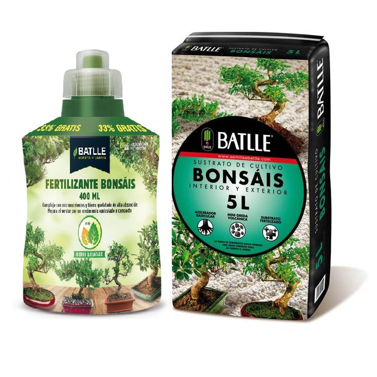Pacote de manutenção bonsai: substrato e fertilizante de batalha