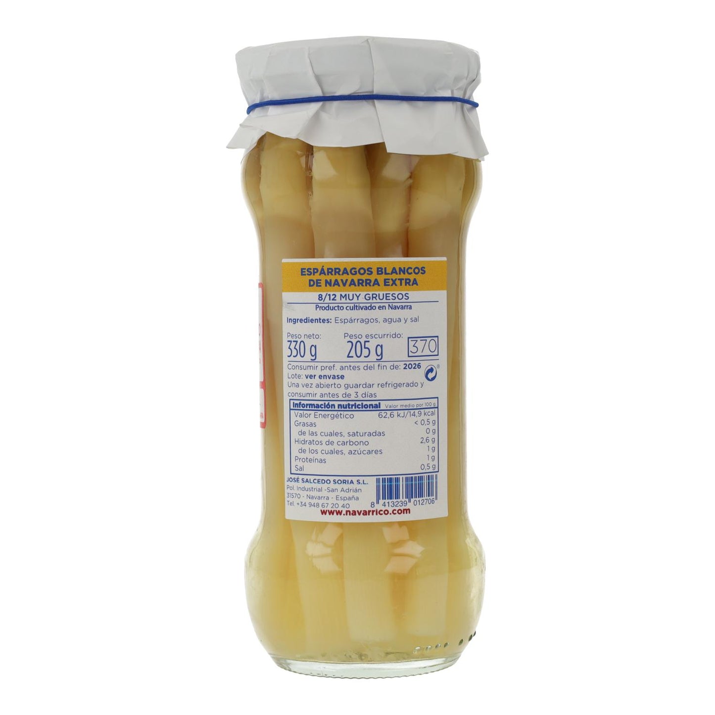Espargos de Navarra DO em frasco El Navarrico 370 ml 8/12