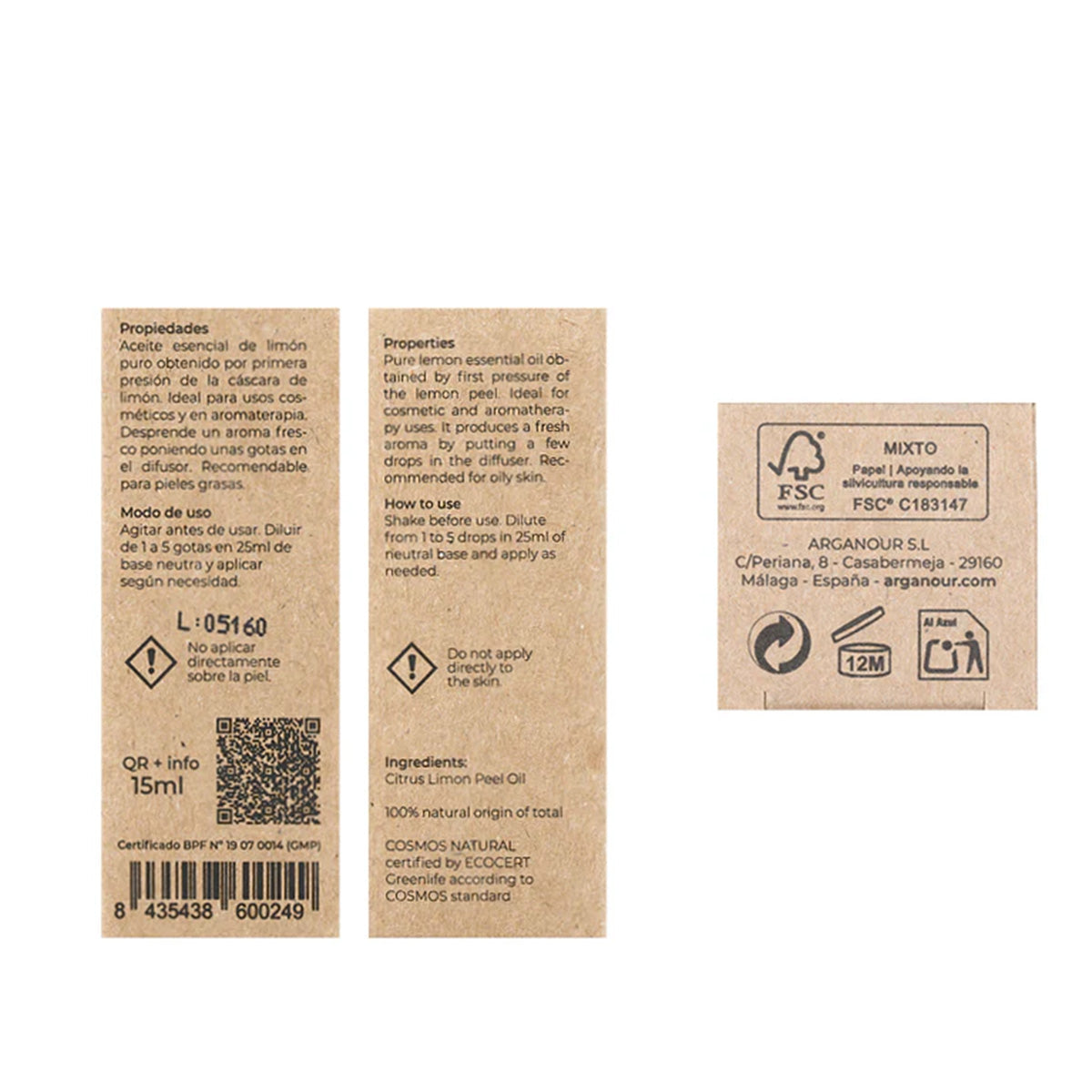 Óleo essencial de limão 100% puro Arganour 15ml