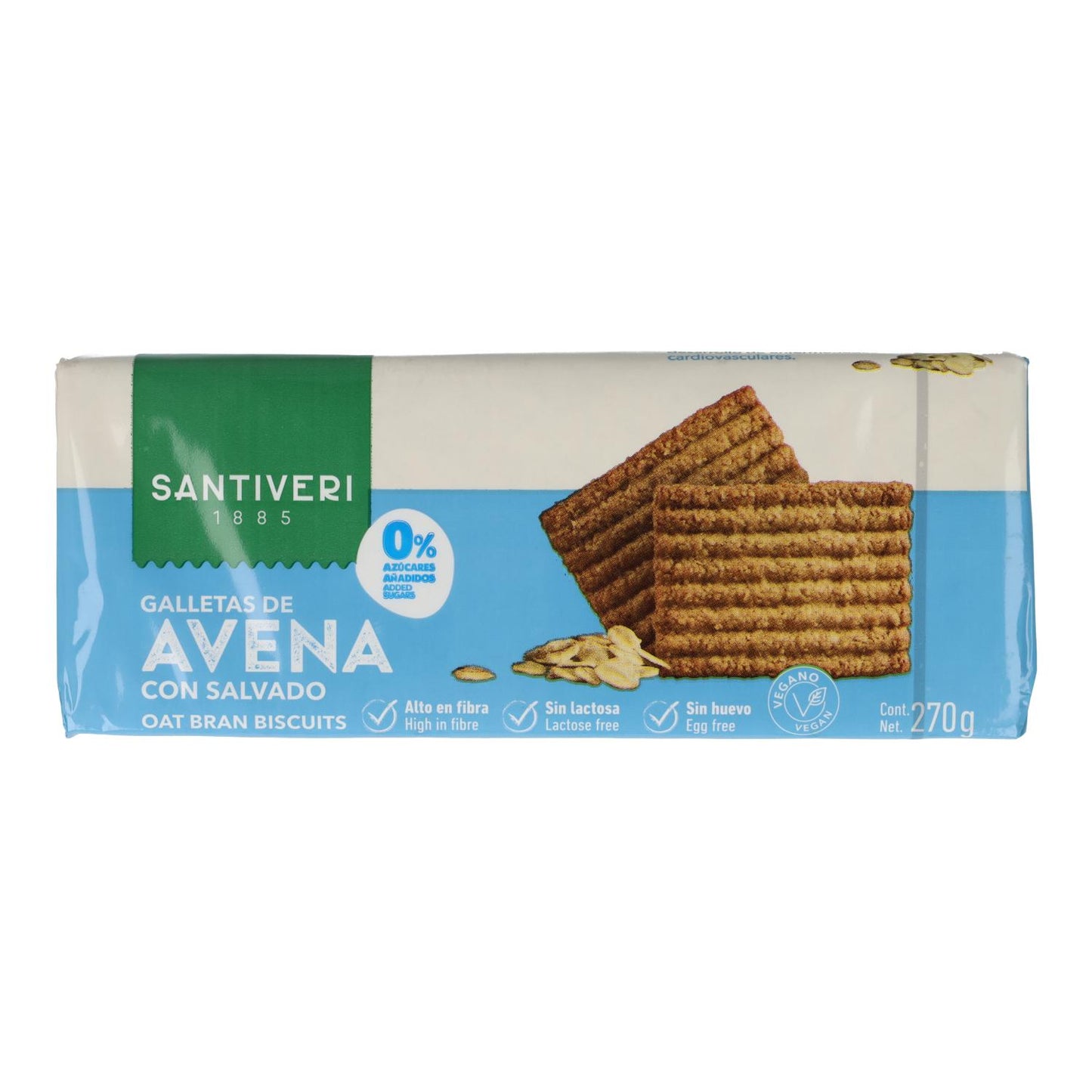 Bolachas de Aveia com Farelo Santiveri 0% açúcar 270 g