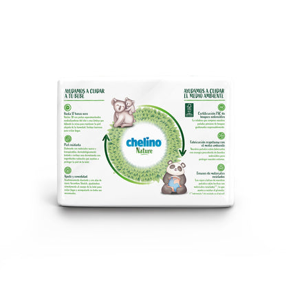 Pack poupança fraldas T2 3-6 kg Chelino Nature 112 unidades
