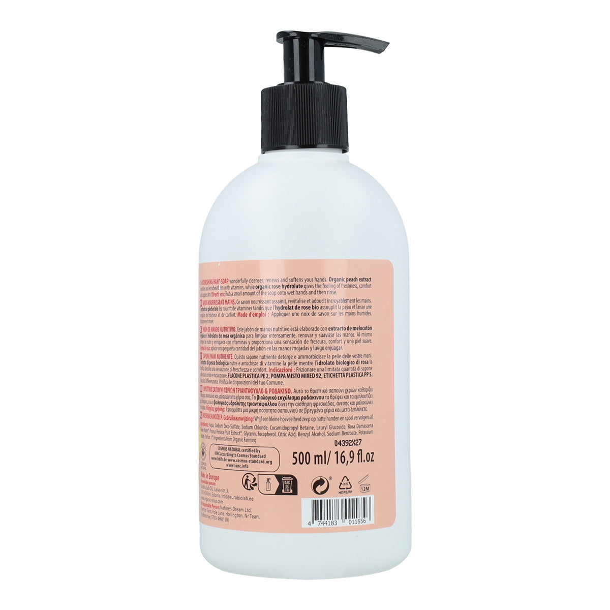 Sabonete Líquido Nutritivo Rosa Pêssego para as Mãos Organic Shop 500 ml