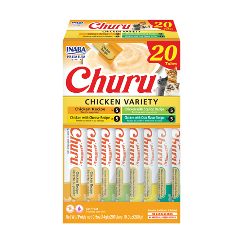 Variedades de Frango Churu Snack cremoso para gatos 20 x 14 g