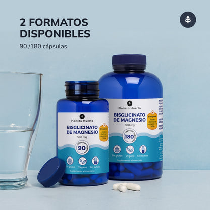 Bisglicinato de Magnésio 500 mg Planeta Huerto 180 cápsulas