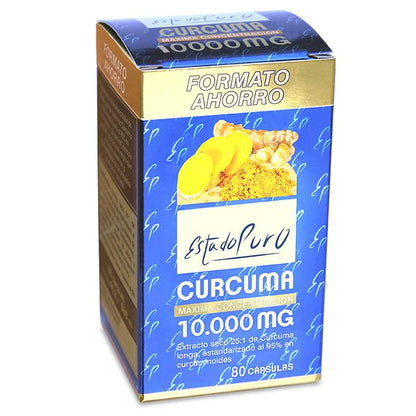 Pack 3x Estado Puro Cúrcuma Tongil  Formato Ahorro 80 Cápsulas