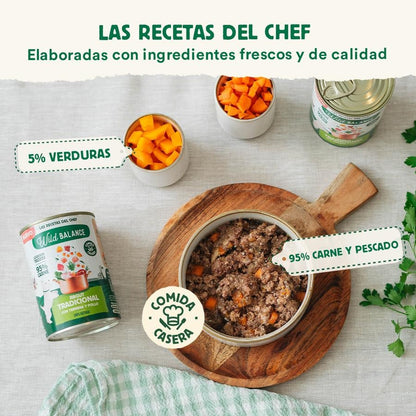 Pack de 6 Ragouts Tradicionais de Carne e Frango Wild Balance para Cães 400 g