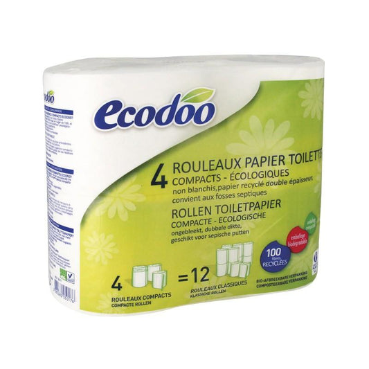 Papel Higiénico Compacto Ecodoo 100% Fibra Reciclada 4 Unidades