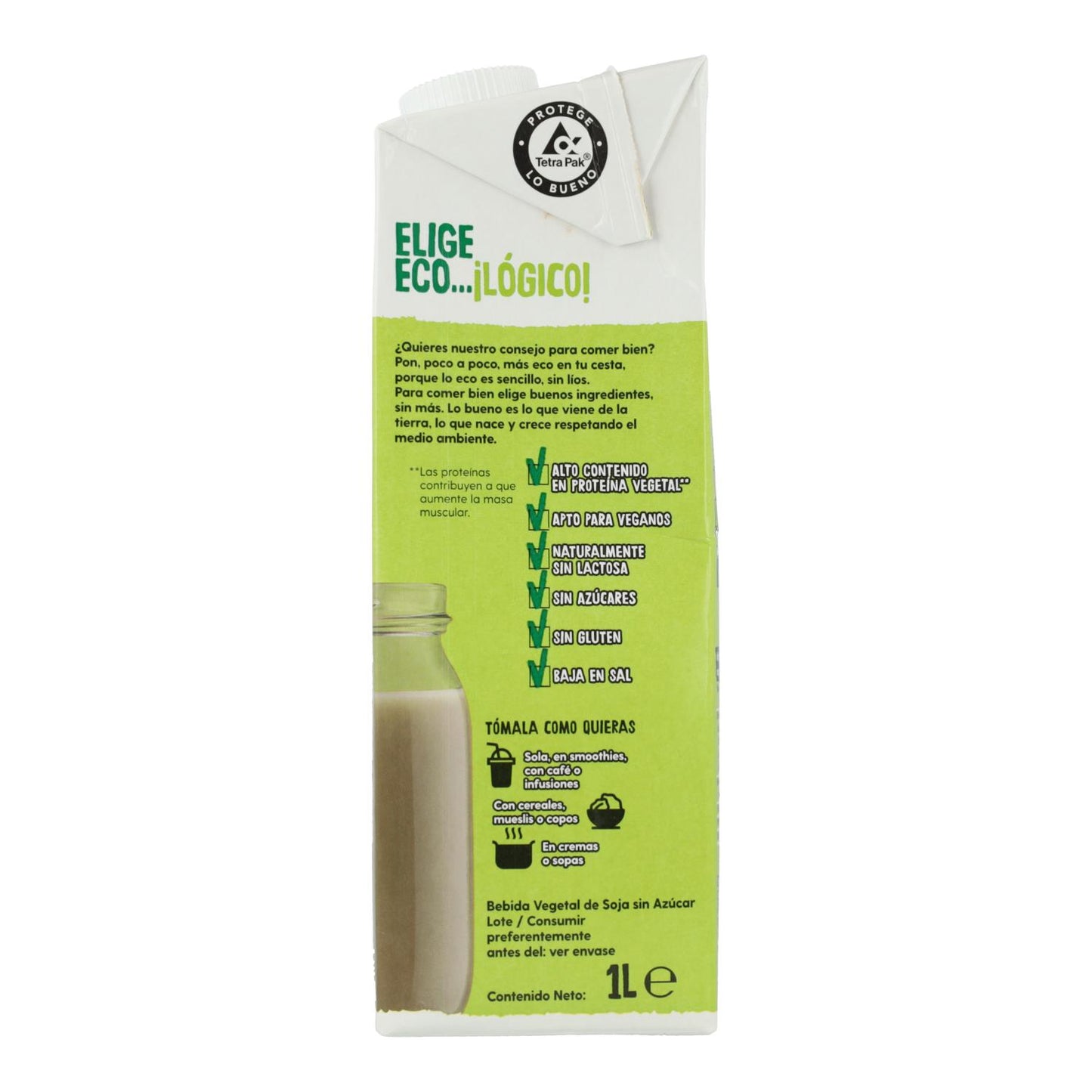 Bebida Vegetal Proteica de Soja 0% Açúcar Bio 1L Ecocesta
